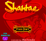 Shantae GBA Color Hack Title Screen